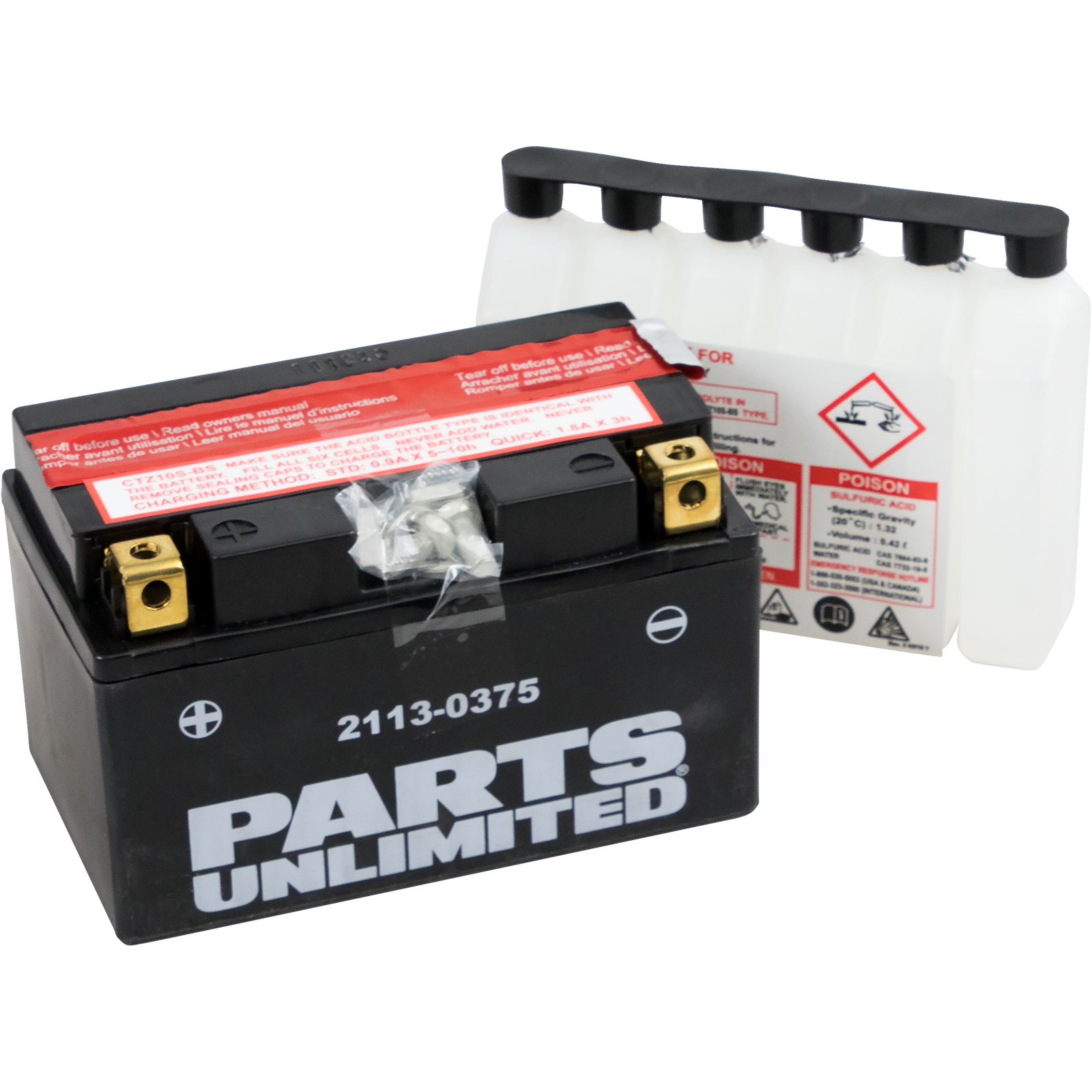 Parts unlimited AGM Battery - YTZ10S-BS Aprilia/Honda/Yamaha/KTM/Kawasaki/MV Agusta/Husqvarna/Suzuki