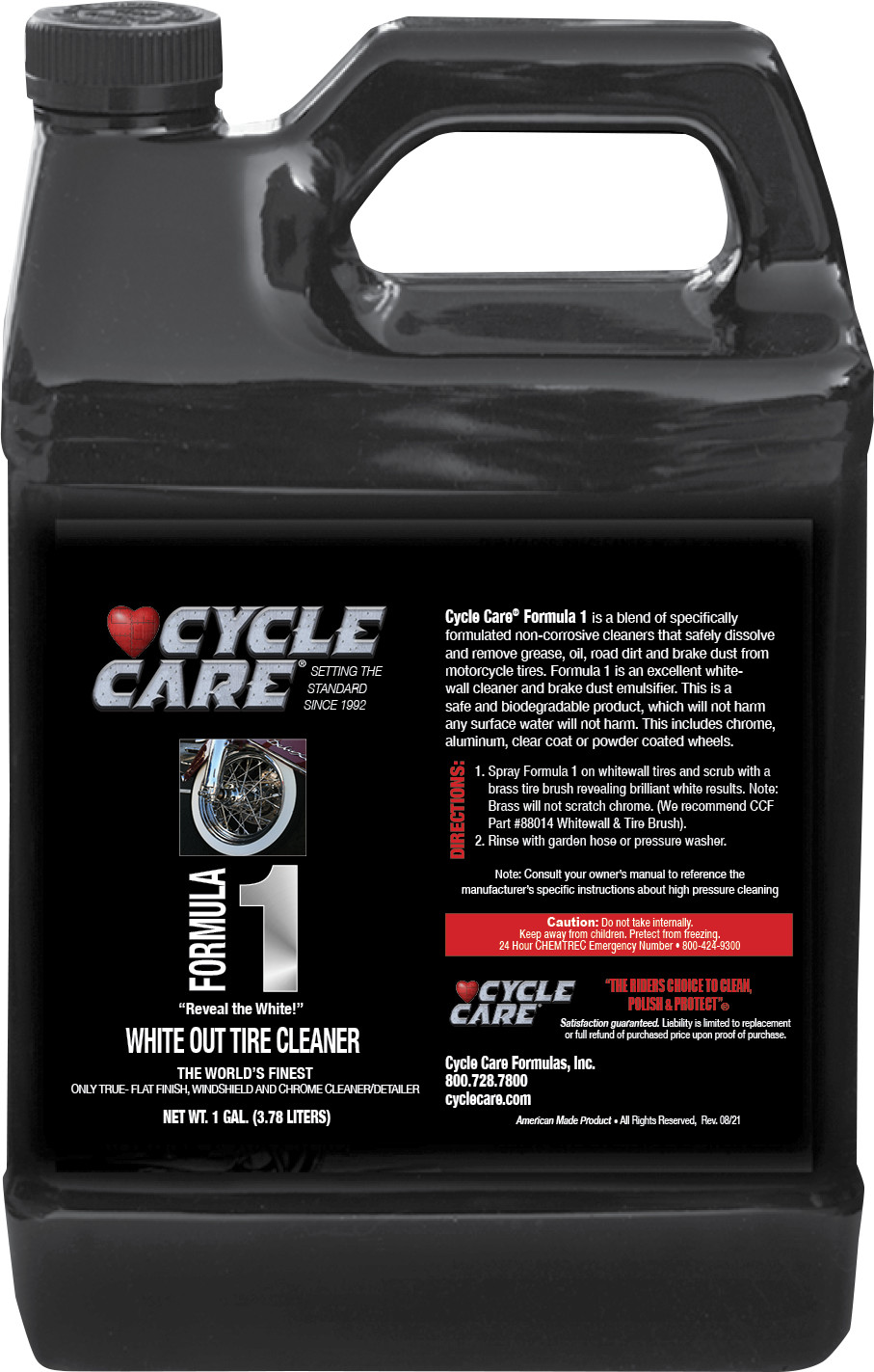 CYCLE CARE FORMULAS Formula 1 White Wall Tire and Wheel Cleaner