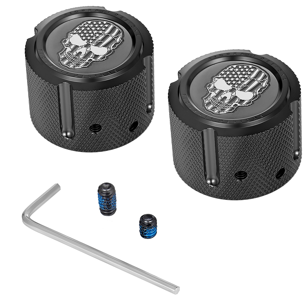 Figurati Designs Front Axle Nut Covers for Harley 2002-2025