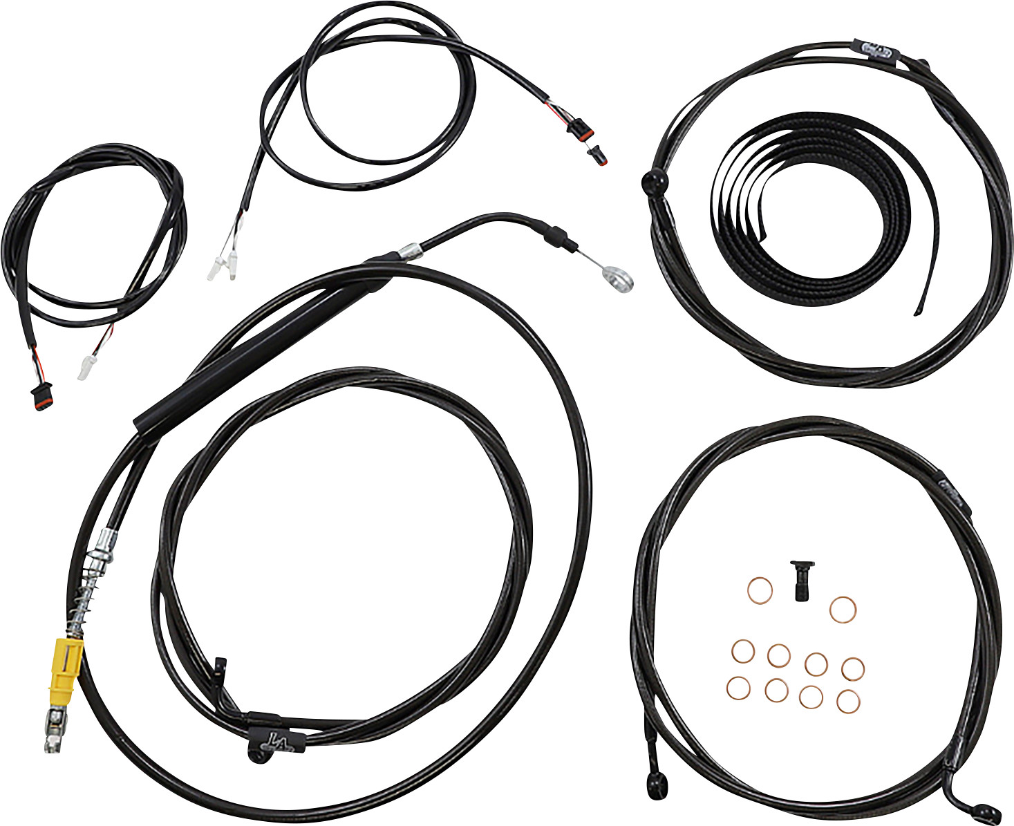 LA Choppers Plug and Play Handlebar Cable Brake Line And Wire Kit For Road Glide / Road King w/ ABS 2021-2025
