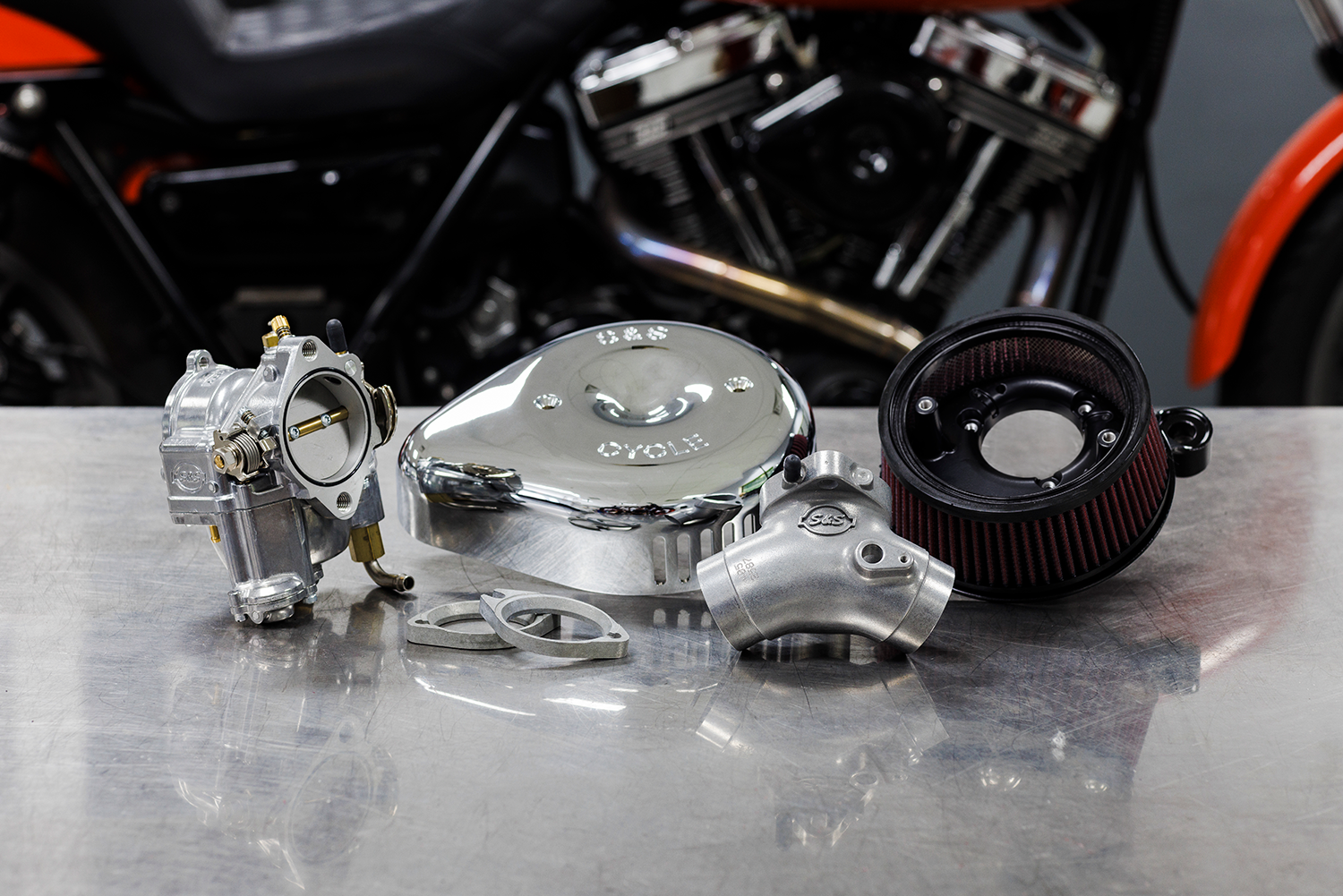 S&s cycle Super G Carburetor with Stealth Air Cleaner Kit Harley Davidson