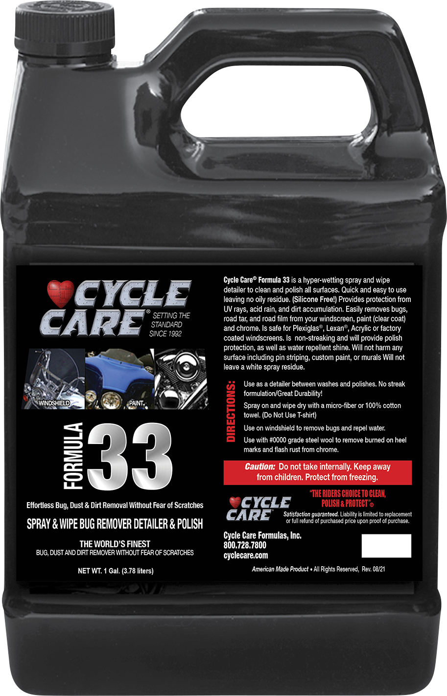 Cycle care formulas Formula 33 Spray & Wipe®, Bug Remover, Detailer, & Polish