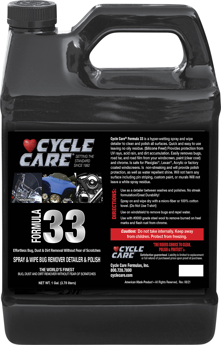 CYCLE CARE FORMULAS Formula 33 Spray & Wipe®, Bug Remover, Detailer, & Polish