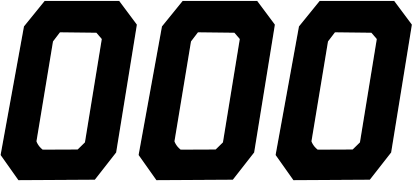 D'cor visuals Race Number Plate - #0 - Black - 4"