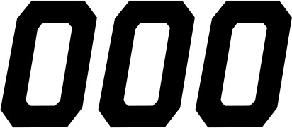 D'cor visuals Race Number Plate - #0 - Black - 4"