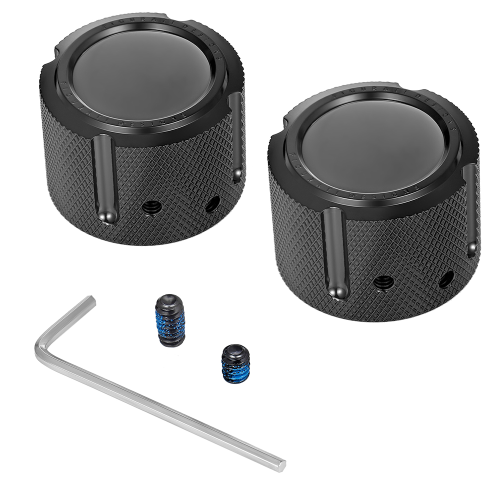 Figurati Designs Front Axle Nut Covers for Harley 2002-2025