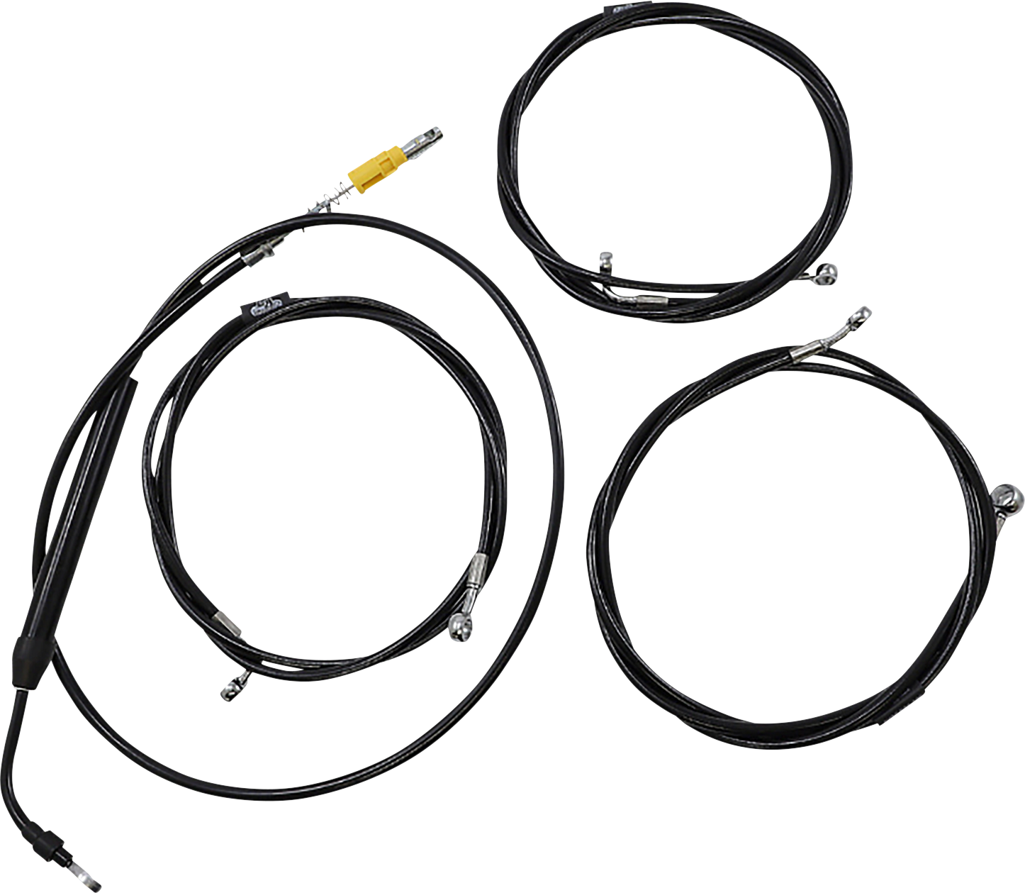 LA CHOPPERS Standard Midnight Braided Handlebar Cable/Brake Line Kit — Ape Hanger