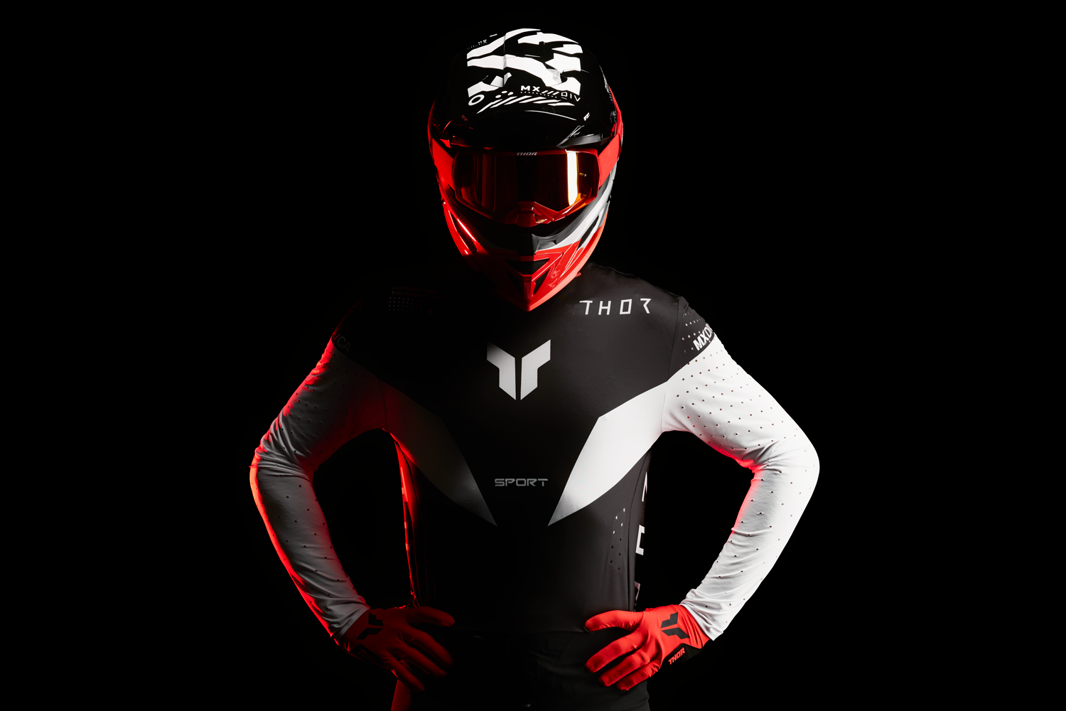 Thor Sportmode Strike Jersey — Black/White