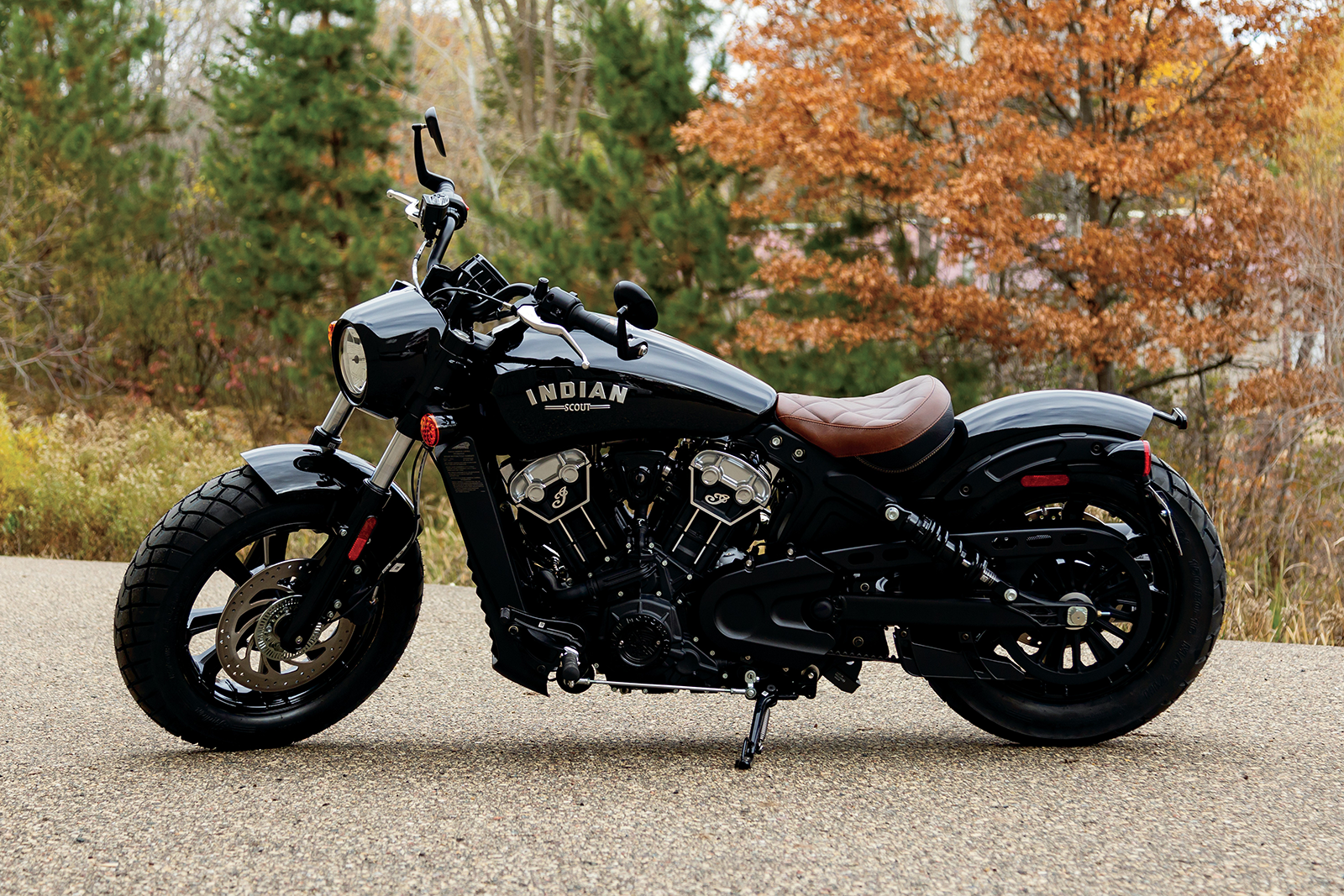 Mustang Touring Solo Seat For Indian Scout Bobber 2018-2024