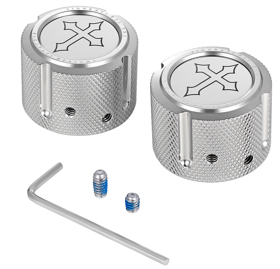Figurati Designs Front Axle Nut Covers for Harley 2002-2026