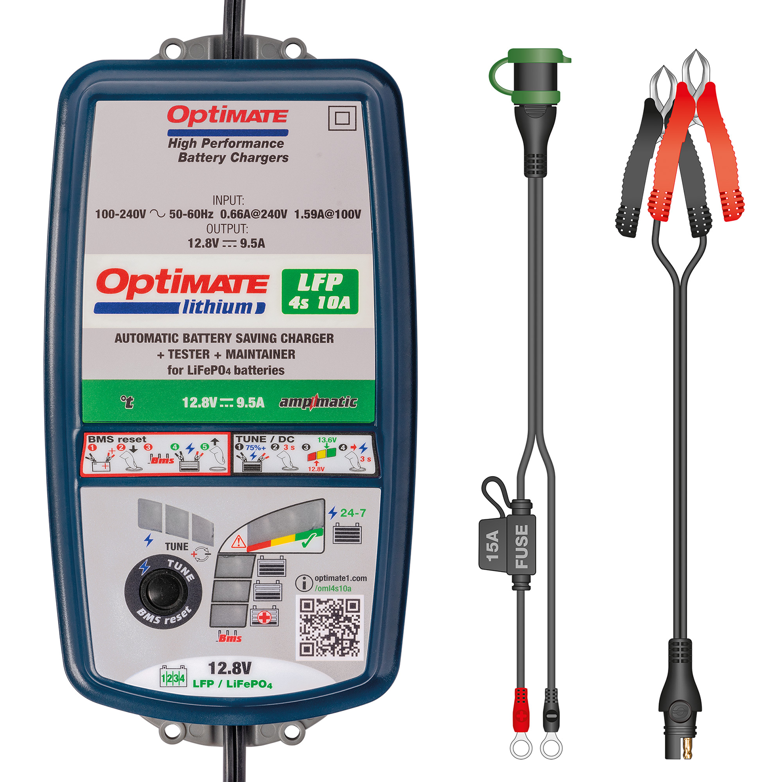 Optimate™ Lithium LFP 4S 10A Battery Charger