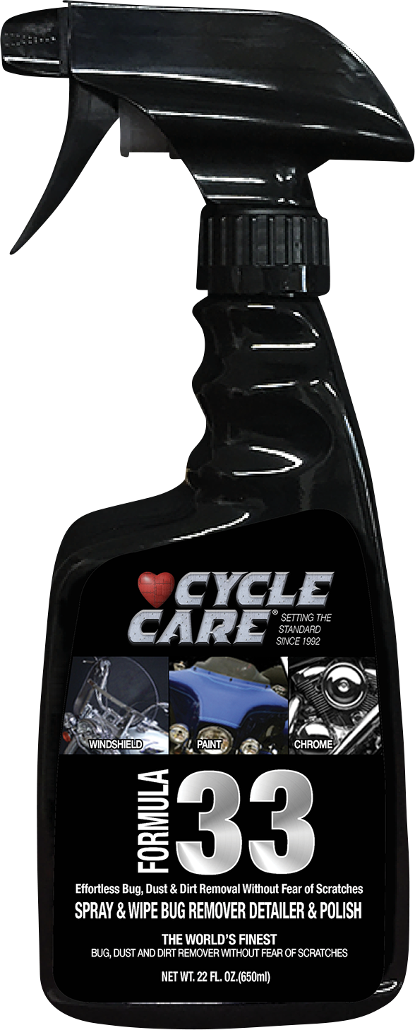Cycle care formulas Formula 33 Spray & Wipe®, Bug Remover, Detailer, & Polish