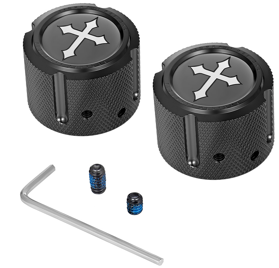 Figurati Designs Front Axle Nut Covers for Harley 2002-2026