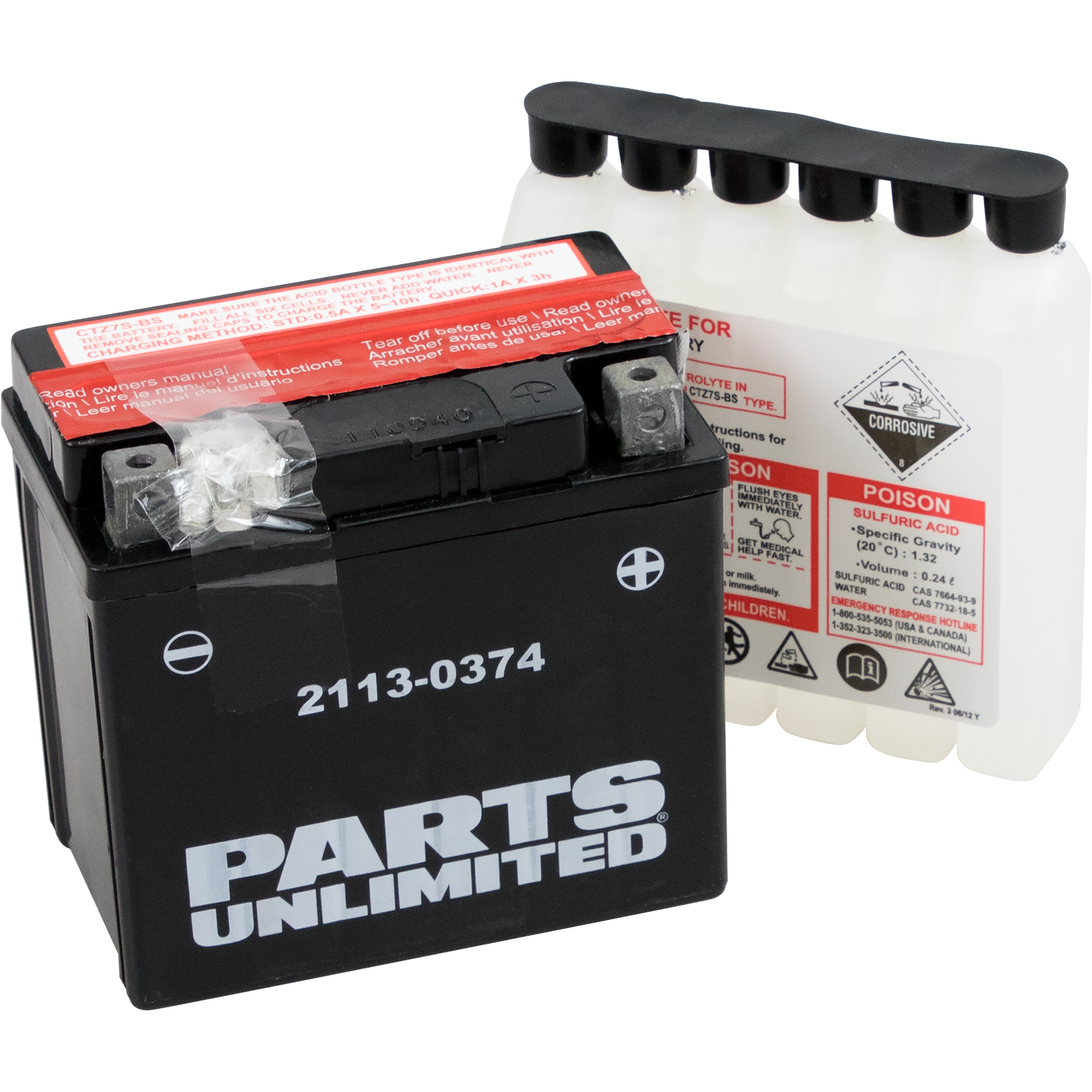 Parts unlimited AGM Battery - YTZ7S-BS Yamaha/Kawasaki/Cannondale/Honda/Suzuki/BMW/SYM