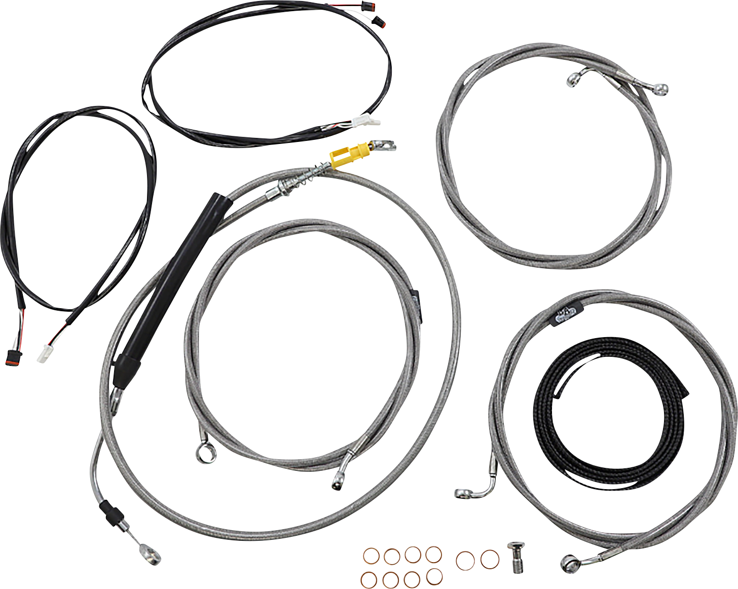 La choppers Complete Plug-and-Play Cable Kit - 15" - 17" Handlebars - '21-'22 FLTR - ABS - Stainless Harley Davidson