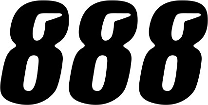 D'cor visuals Slash Number Plate - #8 - Black - 6"