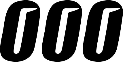 D'cor visuals Slash Number Plate - #0 - Black - 4"