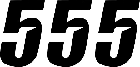 D'cor visuals Slash Number Plate - #5 - Black - 4"