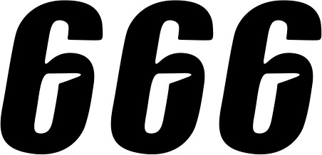 D'cor visuals Slash Number Plate - #6 - Black - 7"