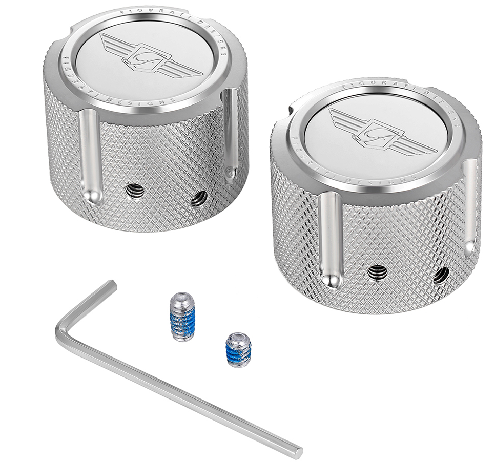 Figurati Designs Front Axle Nut Covers for Harley 2002-2025