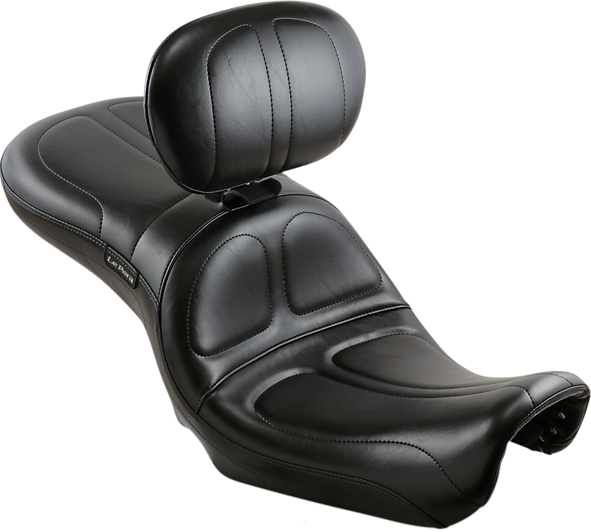 Le pera Maverick Seat - with Backrest - Stitched - Black - FLD/FXD '06-'17 Harley Davidson