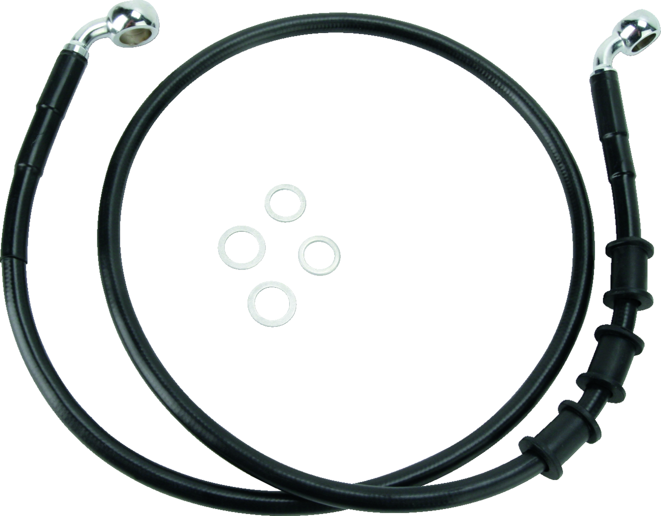 Drag Specialties Extended Length Black Vinyl Brake Line Kit
