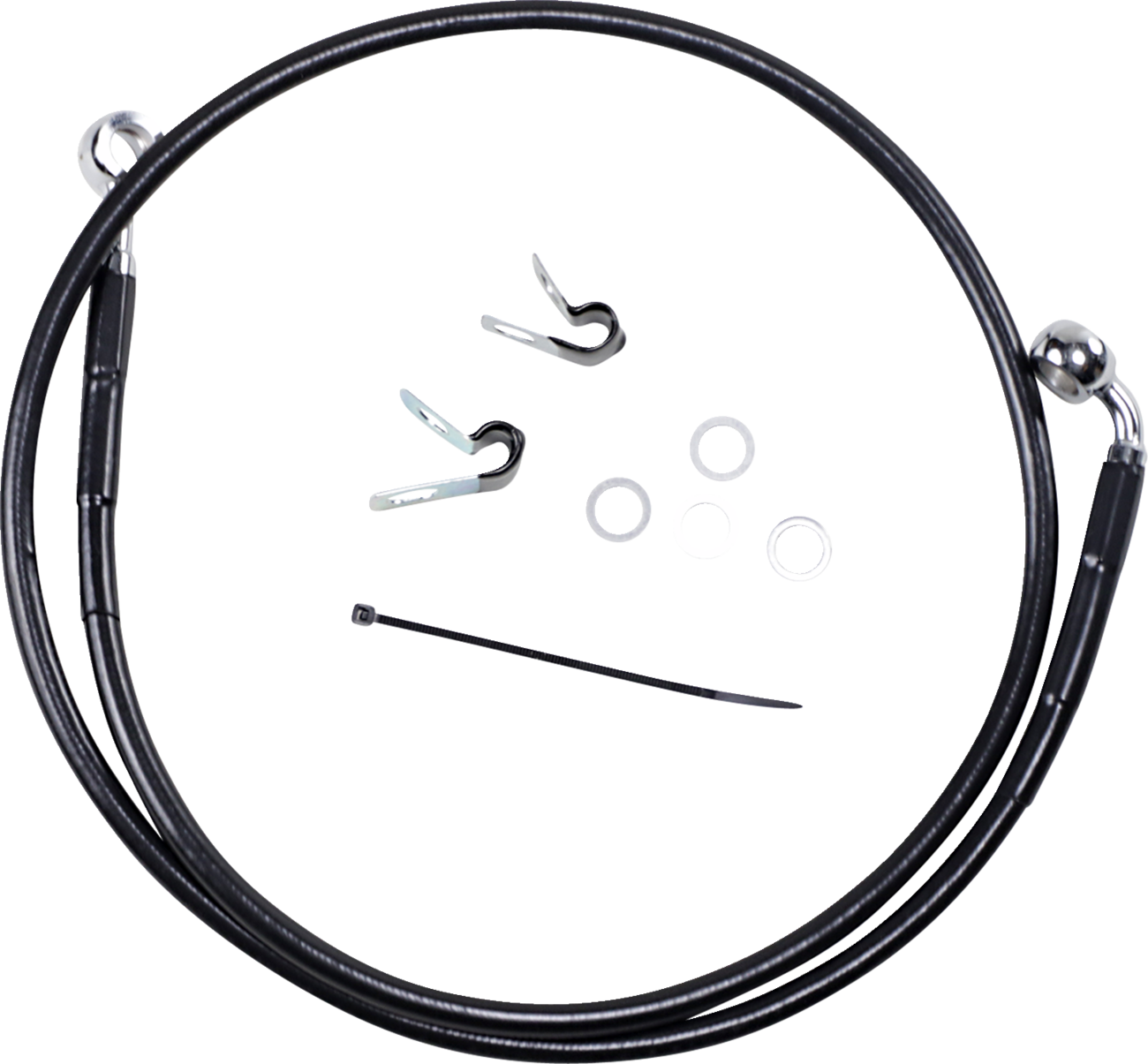 Drag specialties Brake Line - Front - Black - +6" - '04-'10 XL Harley Davidson