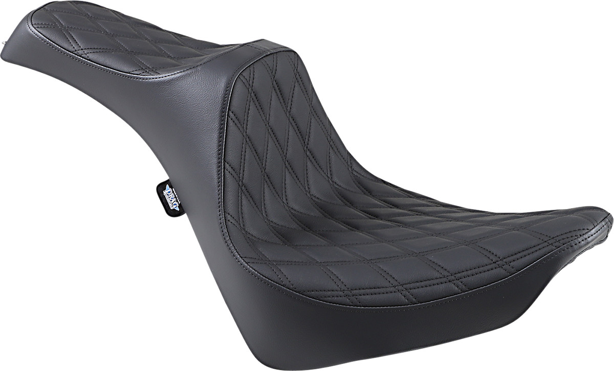 Drag specialties seats Predator III Seat - Double Diamond - Black Stitching - FL/FX '18-'22 Harley Davidson