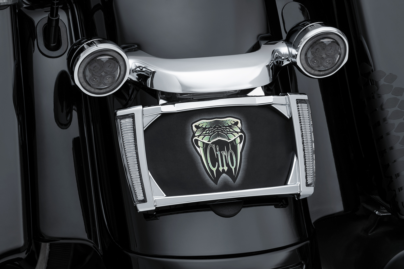 Ciro LED Lighted License Plate Frame For Harley Touring 2014-2025
