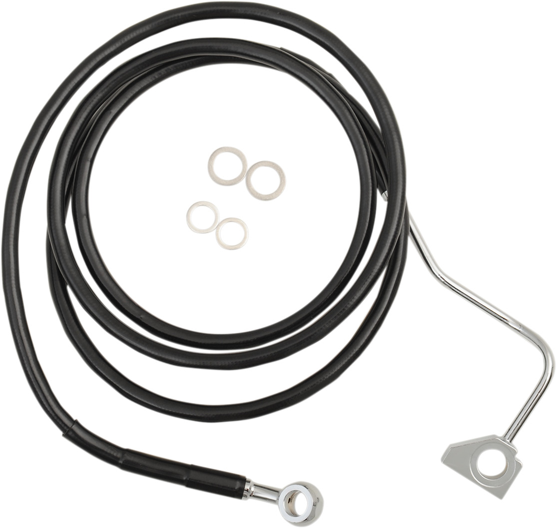 Drag specialties Brake Line - Front (Upper) - Black Harley Davidson