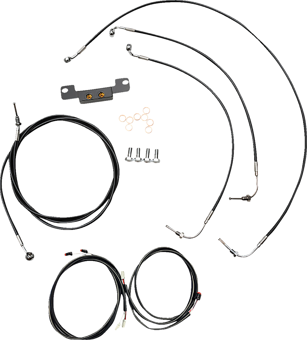 La choppers Complete Plug-and-Play Cable Kit - Stock Handlebars - '21-'22 FLH - ABS - Black Harley Davidson