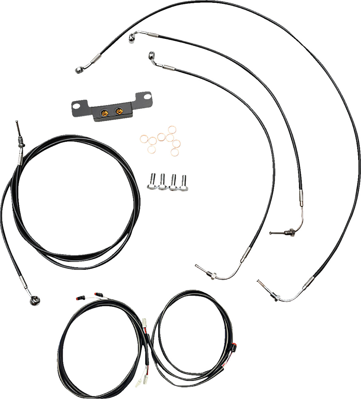 La choppers Complete Plug-and-Play Cable Kit - Stock Handlebars - '21-'22 FLH - ABS - Black Harley Davidson