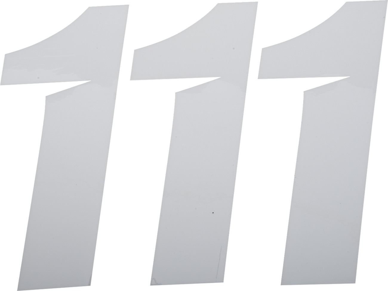 D'cor visuals Slash Number Plate - #1 - White - 7"