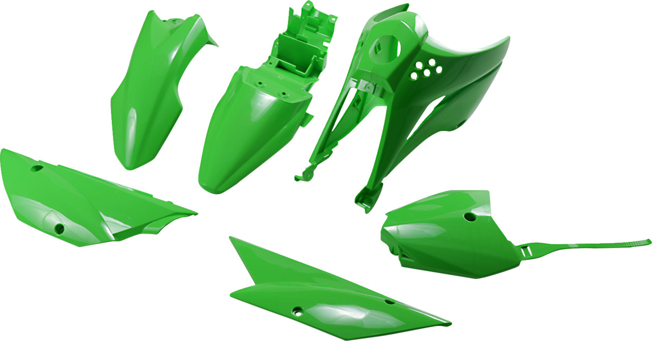 UFO OEM Replica Complete Body Plastic Kit For Kawasaki KLX110/KLX110L 2010-2020 / KLX110R/KLX110R L 2021-2027 Green