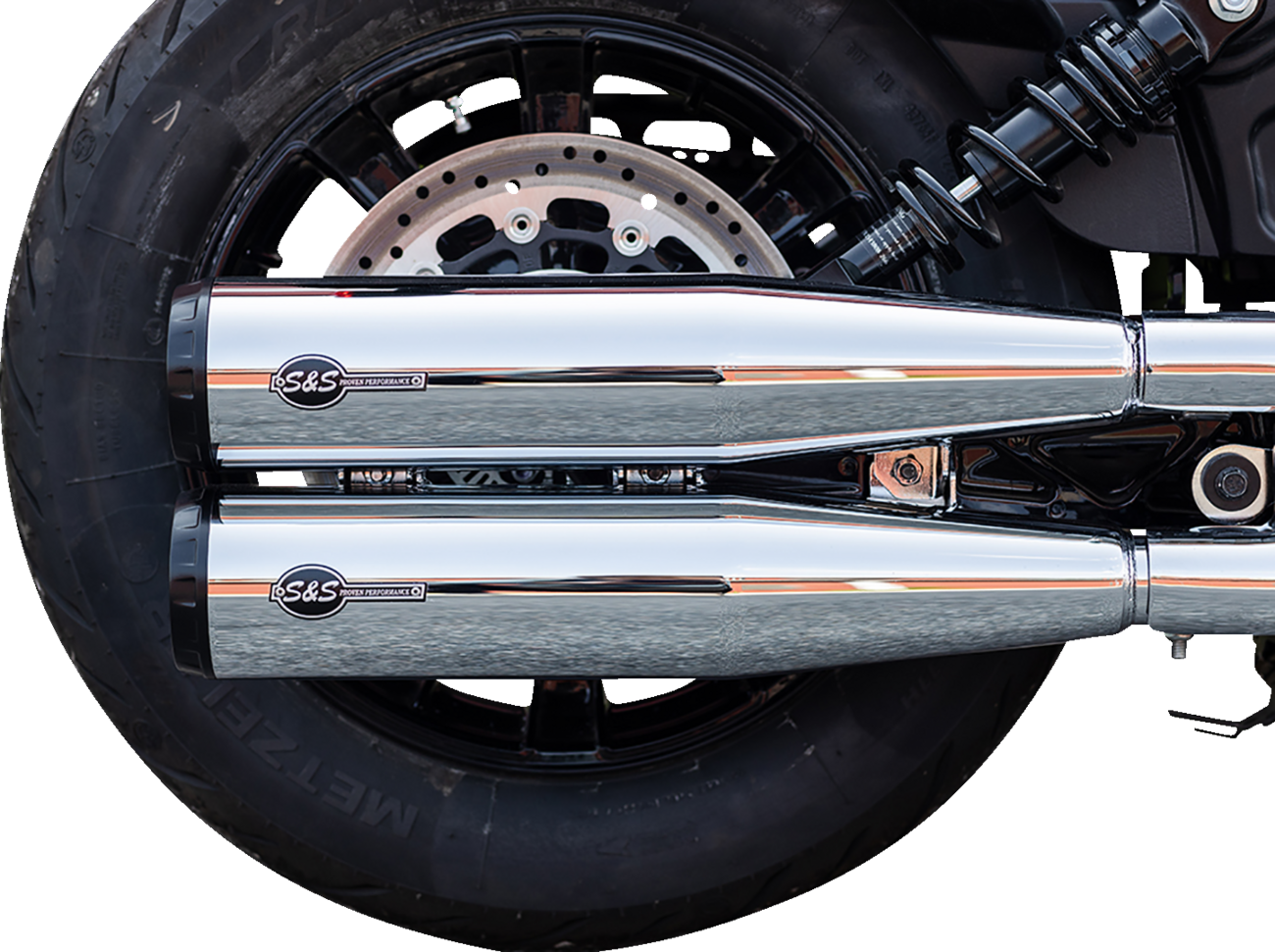 S&S Cycle Grand National Slip-On Mufflers For Indian Scout 2019-2024