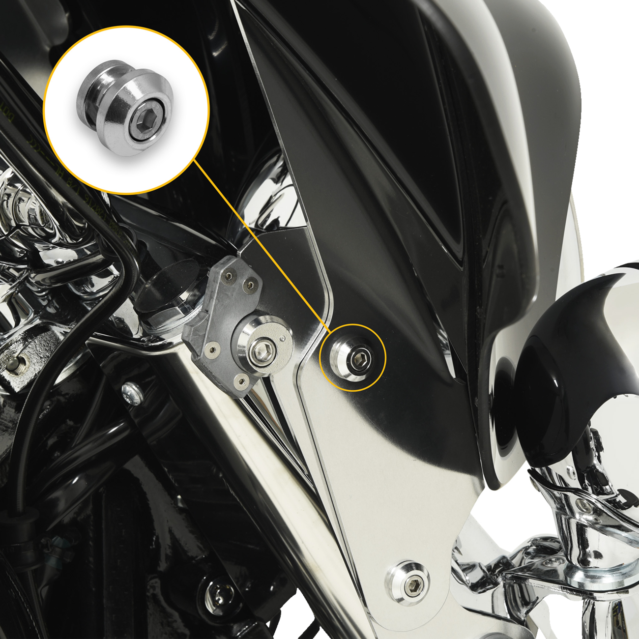 Memphis shades 2-Part Plate Connector Assembly - Trigger-Lock® - Polished