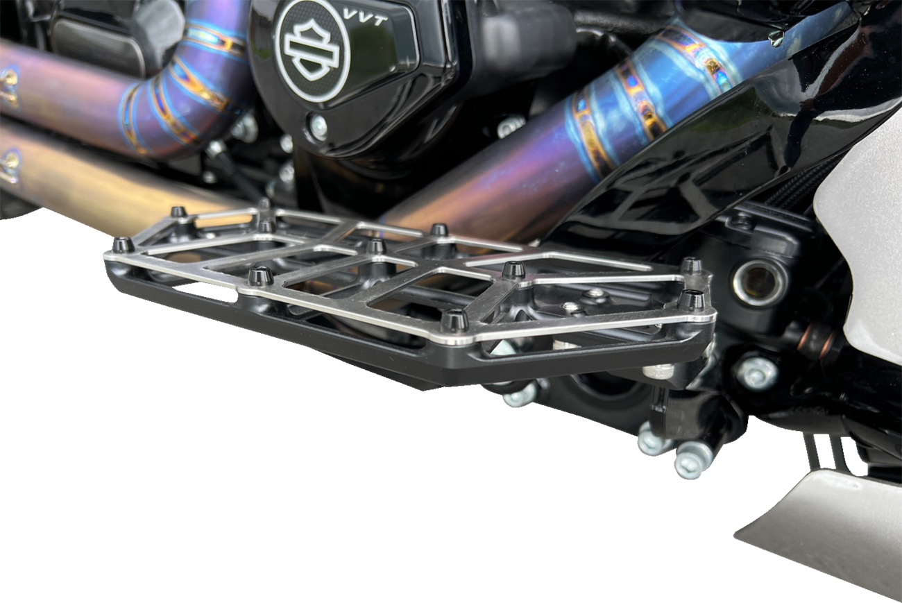 Kodlin usa NXL Floorboards - Black w/ Stainless Steel Harley Davidson