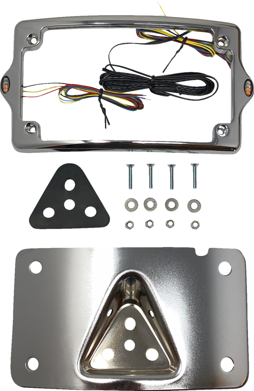 Kodlin usa License Plate Kit - Amber/Red/White - Chrome