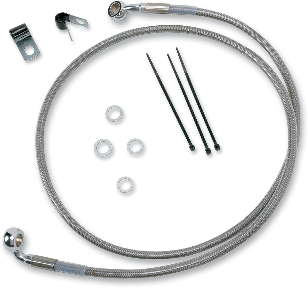 Drag specialties Brake Line - Front - +2" - Stainless Steel Harley Davidson