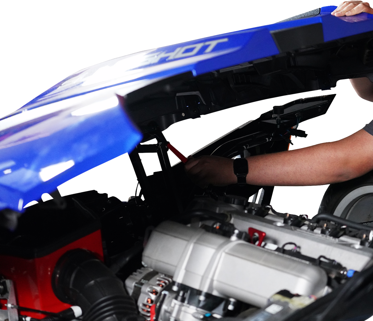 SHOW CHROME Adjustable Hood Rod