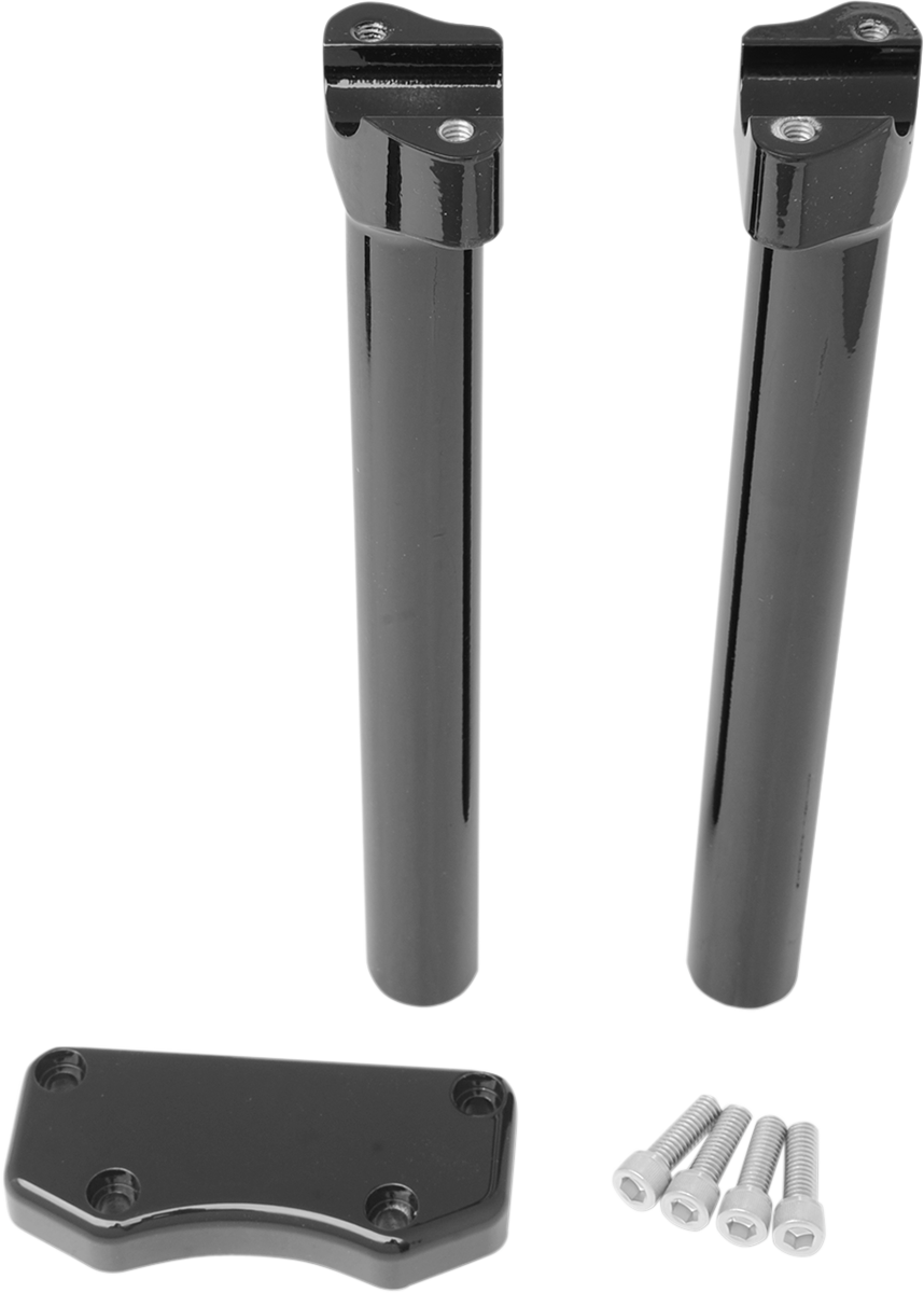 Drag specialties Handlebar Riser & Top Clamp Kit - 12" - Buffalo - Black