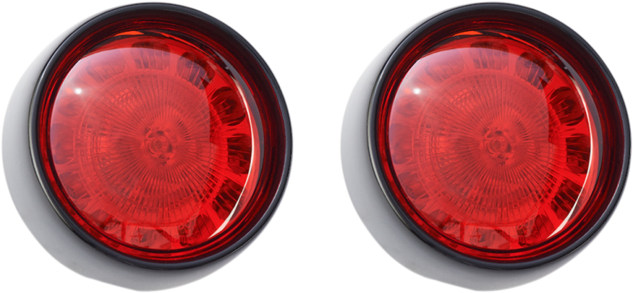 Custom Dynamics 1156 Red LED Bullet Bezel Turn Signal Inserts for Harley