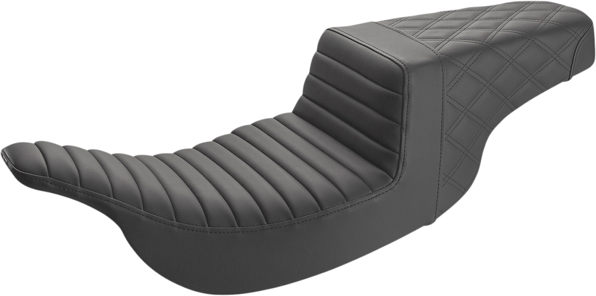 SADDLEMEN Step-Up Seat — Front Tuck-n-Roll/Rear Lattice Stitch