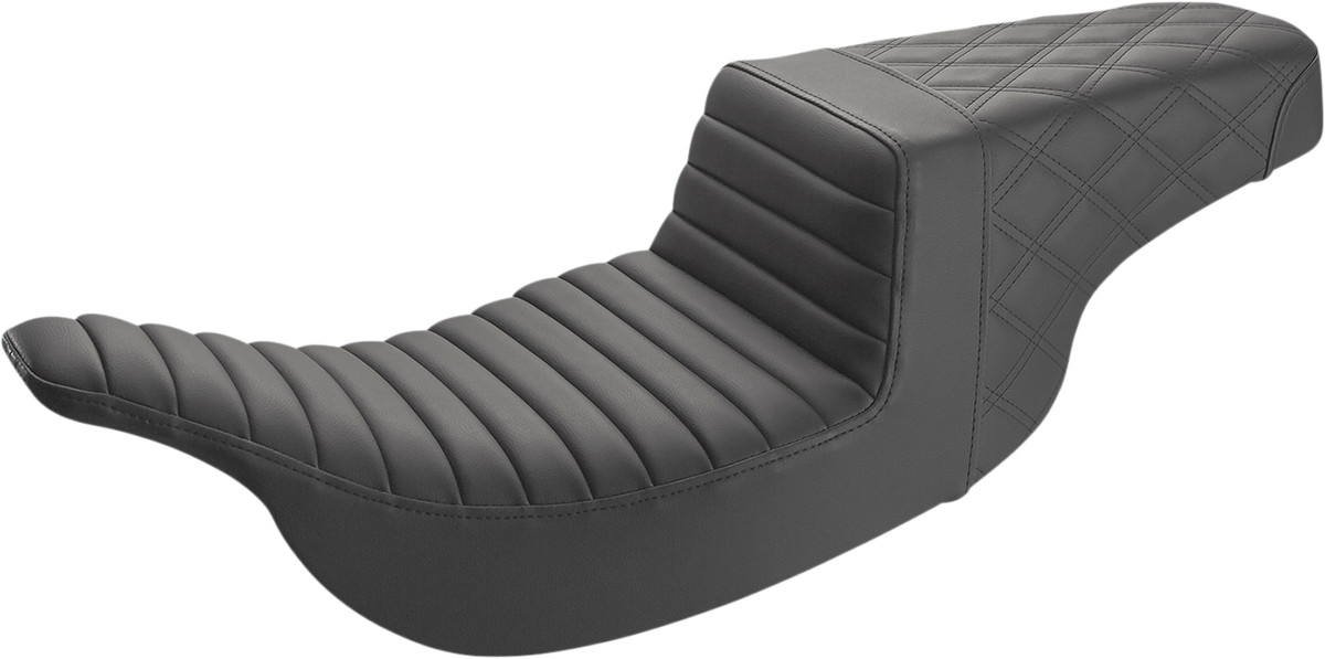 SADDLEMEN Step-Up Seat — Front Tuck-n-Roll/Rear Lattice Stitch