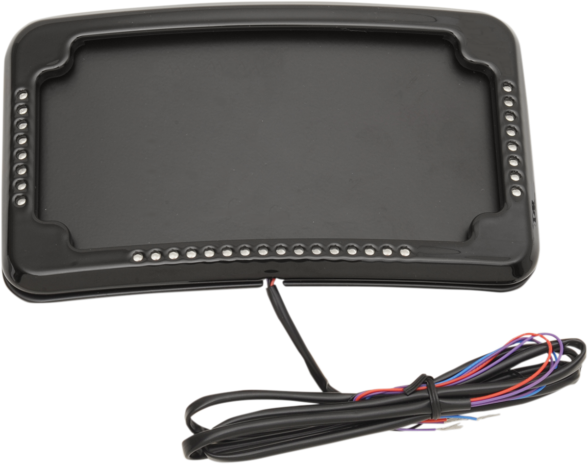 Curved Slick Signals License Plate Frame with 3-Hole Backing Plate