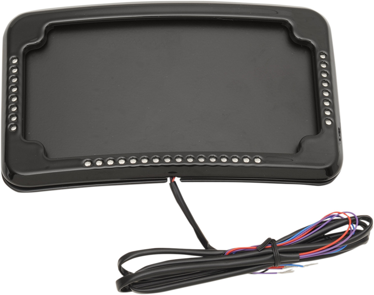 CYCLE VISIONS Curved Slick Signals License Plate Frame with 3-Hole Backing Plate