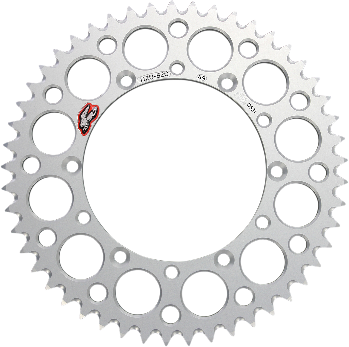 Renthal Rear Sprocket - Aluminum - 49 Tooth - Silver - Kawasaki 49T