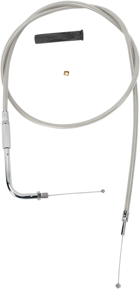 Drag specialties Stainless Braided Throttle Cable - 42" Harley Davidson