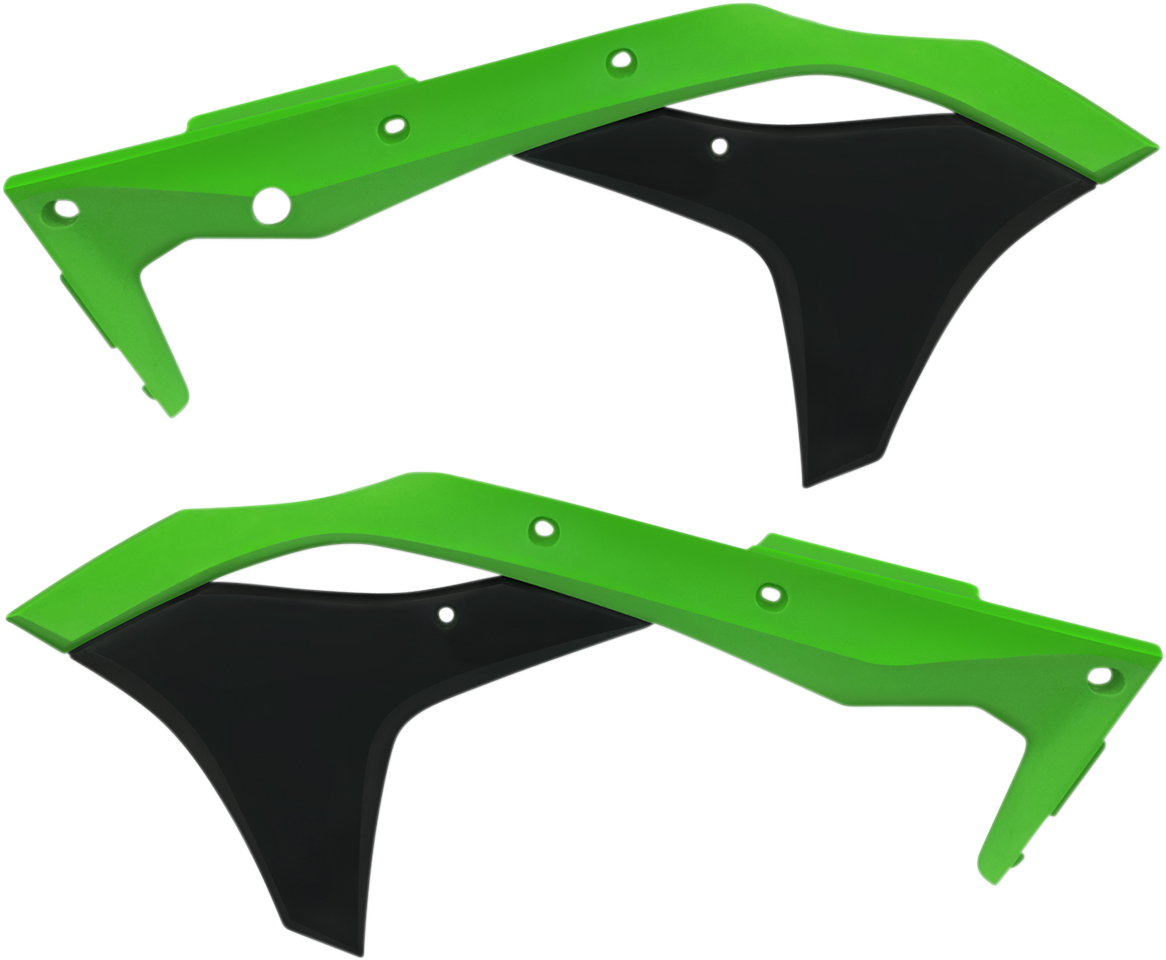 Acerbis Radiator Shrouds - Green/Black 2017-2018 Kawasaki KX250F