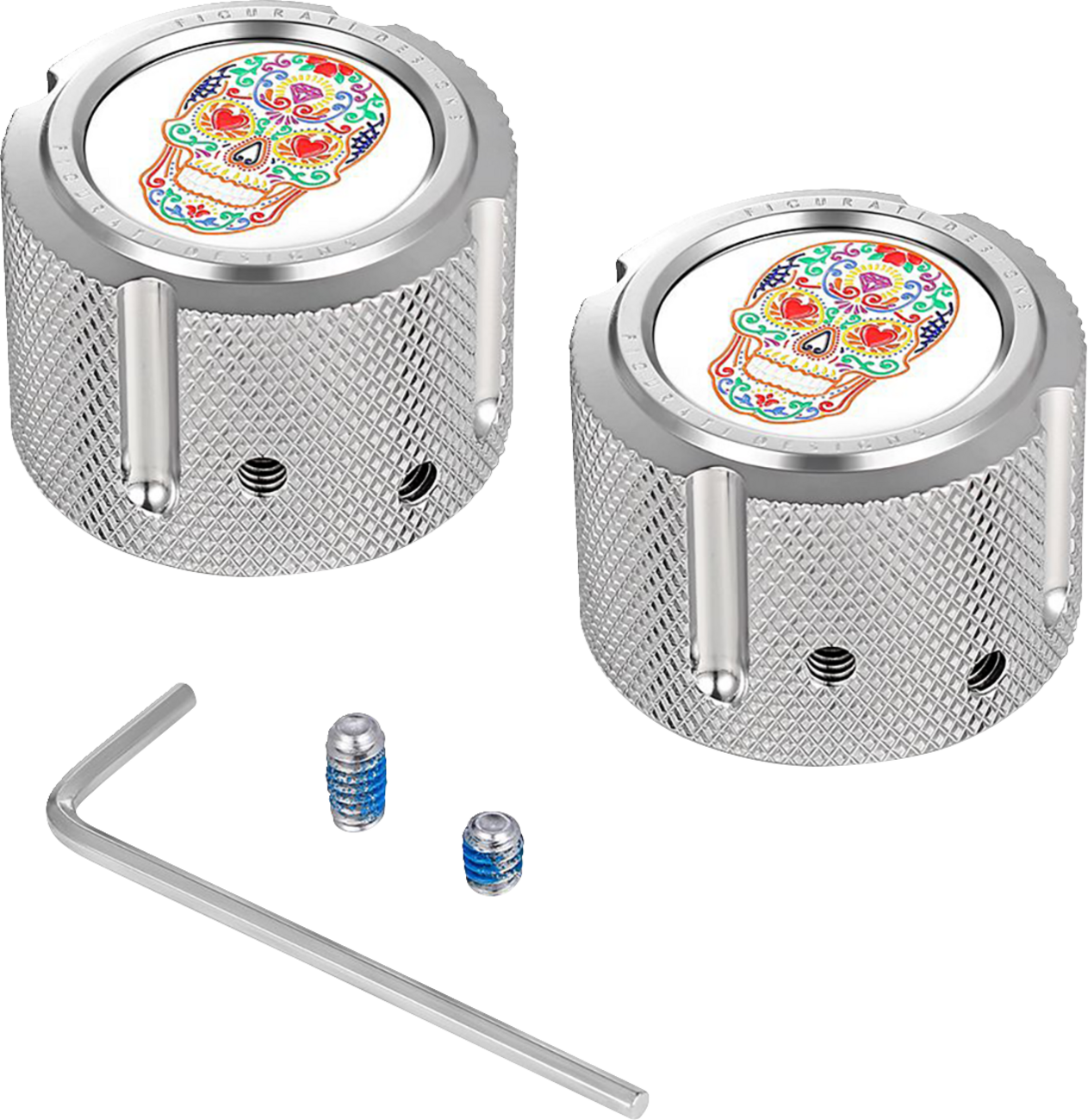 Figurati Designs Front Axle Nut Covers for Harley 2002-2025
